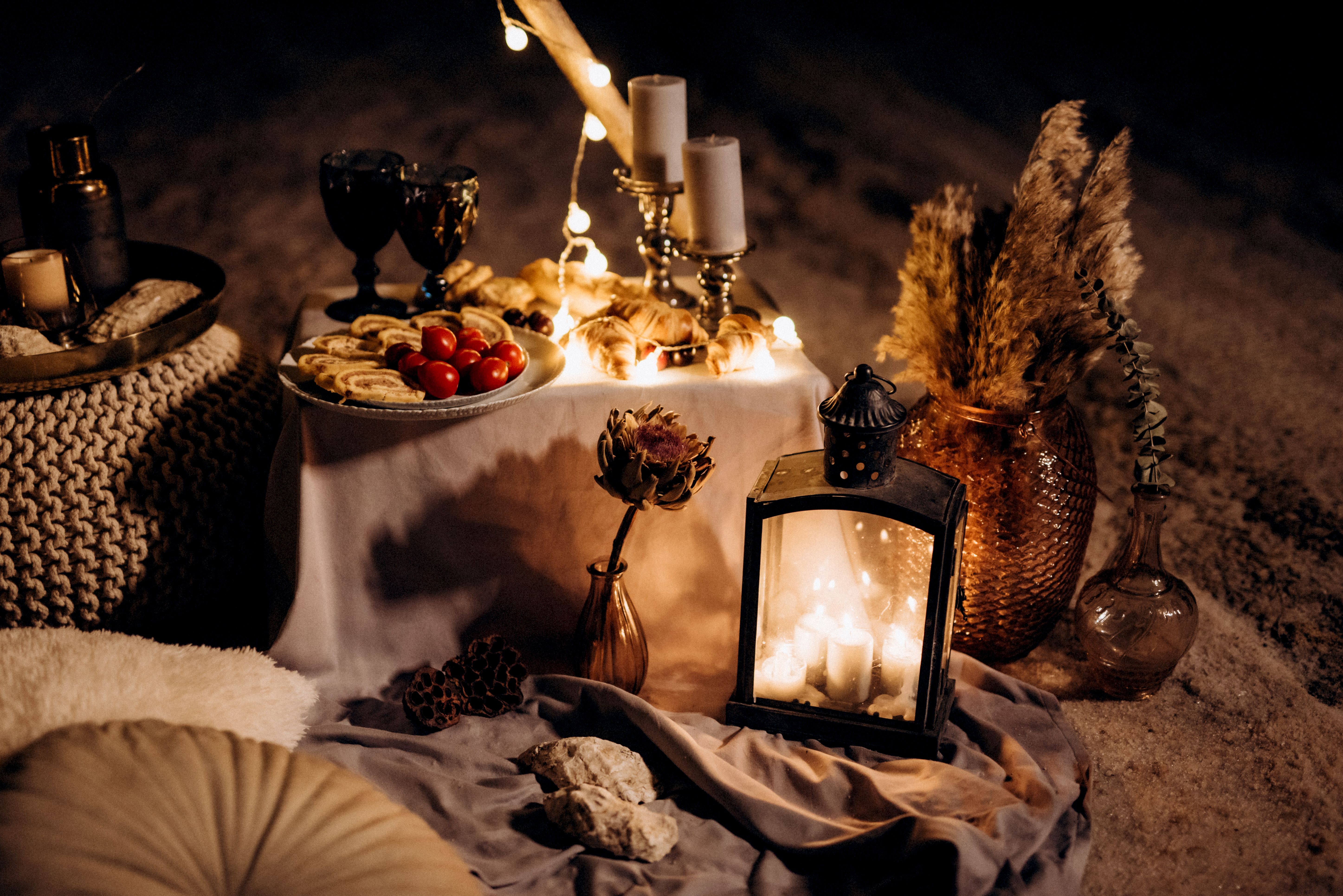 Moroccan-inspired decor beside a lake